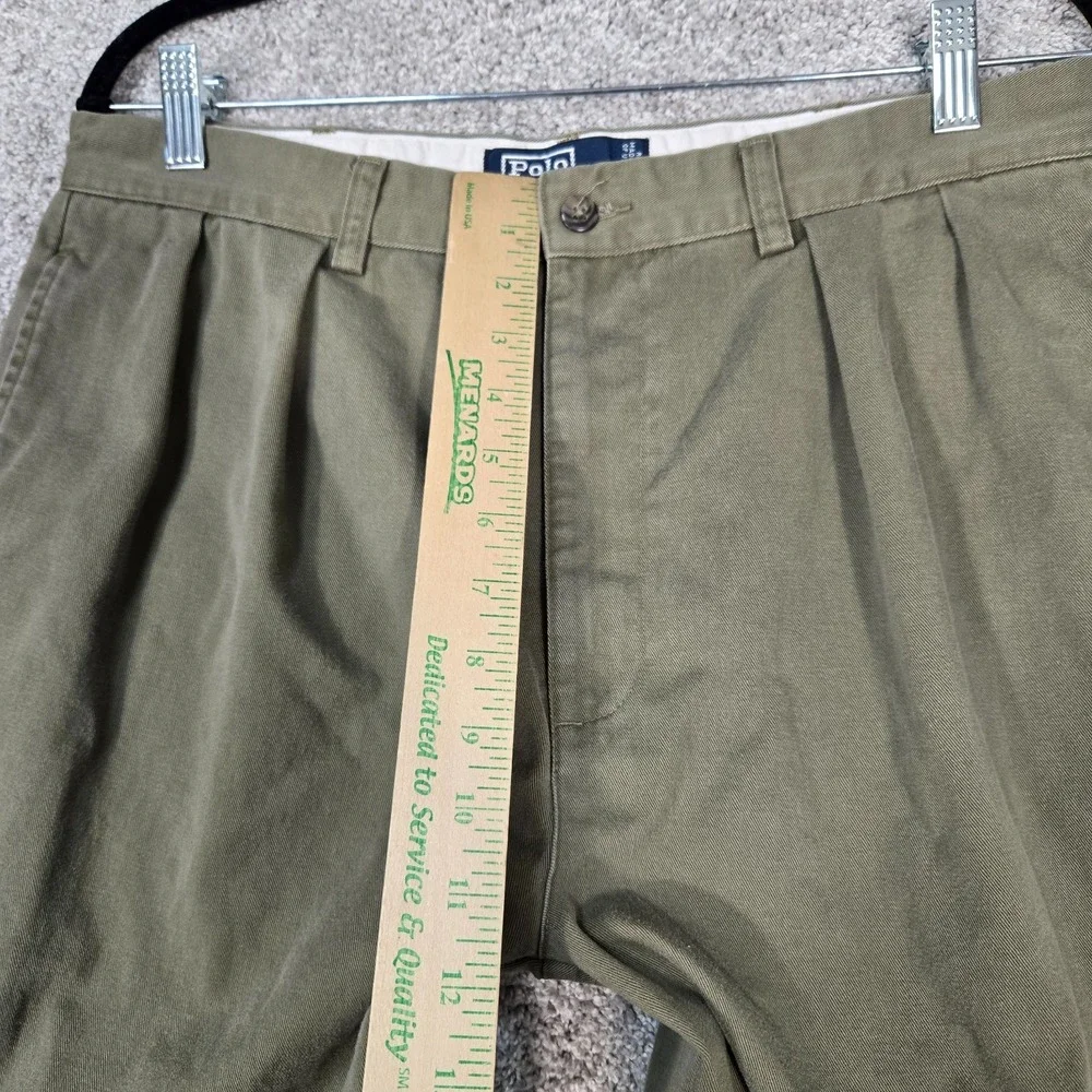 Vintage Polo Ralph Lauren Mens Pleated Green Andrew pants 34x28 (fit 33x27)